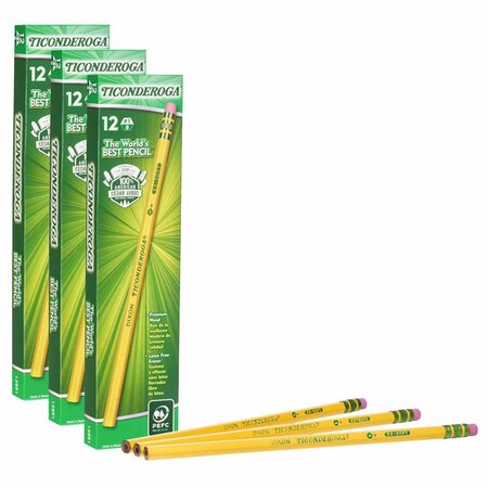 TICONDEROGA Original Ticonderoga Pencils, No. 1 Extra Soft Yellow, Unsharpened, 36PK X13881